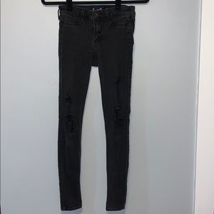 Black ripped Hollister jeans